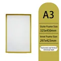 Gold A3 Magnetic Advertising Frame for Business License and Elevator Poster Display - A3 (325x450mm) / Gold