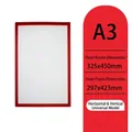 Red A3 magnetic adhesive display frame for posters and certificates 325x450mm size - A3 (325x450mm) / Red