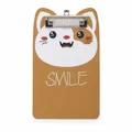 Süßes A5 Klemmbrett in Katzenform mit Magnetclip aus Metall und SMILE-Textaufdruck - Orange Smile (Magnetisch) / A5 / Orange