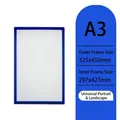 Blue A3 magnetic display frame sticker for posters and business licenses, universal fit - A3 (325x450mm) / Blue