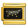 Maglia per bracciale italiano oro con stelle su smalto nero per gioielli fai da te - Base Oro-Stile Stelle Appese Nero Oro(ICP-YC342-20GD)