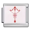 Stainless steel Italian charm bracelet link with Valentine's heart and arrow design - Silver Base Heart and Arrow Style (ICP-JCAA0136-1)