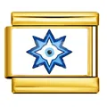 Charm modulare in acciaio inossidabile dorato con stella dell'occhio del male blu. - Stella Ottagonale (ICP-YCAA0049-2) / Oro