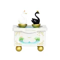 Caja de música de madera con dos cisnes blanco y negro para regalo - Baile De Cisne Blanco Y Negro (DMB-003)