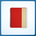 Red spiral notebook with kraft paper sleeve closure, minimalist office notepad - Red