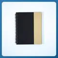 Professional spiral bound notebook featuring a minimalist black and kraft paper cover design - Black
