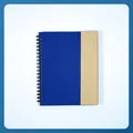 Professional blue spiral bound notebook with integrated kraft paper sticky note panel - Blue