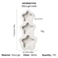 Witte siliconen mal met 3 sterren voor doe-het-zelf kaarsen en handwerk, 13,2x6,1 cm - Ster Groot