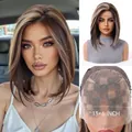 Professional 13x6 lace front wig construction detail and natural ombre bob style - 13x6 Lace Front / Dark Brown