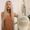 Long ash blonde straight lace front wig with 13x6 inch lace cap for a natural look - Ash Gold(bl66219)
