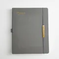 Professional gray B5 PU leather weekly and monthly planner with gold foil stamping - Gray / A4