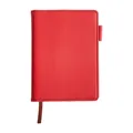 High-quality vintage red genuine cowhide leather notebook cover with pen holder loop. - 14*12cm / Red