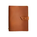 Vintage braunes Crazy-Horse-Leder Tagebuch mit praktischem Druckknopfverschluss - 14*12cm / Braun