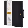 A5 black PU leather tabbed planner with gold snap buckle and pen holder - A5 / Black