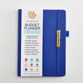Planificateur de budget mensuel A5 bleu haut de gamme avec couverture rigide en simili cuir - A5 / Bleu