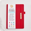 Planificateur de budget A5 rouge non daté avec couverture rigide en similicuir et organiseur. - A5 / Rouge
