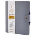 Grey A5 PU leather tabbed planner with gold buckle and 2025-2026 calendar sleeve - A5 / Gray