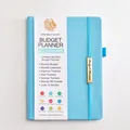 Organisateur de budget A5 en similicuir bleu clair avec sections mensuelles non datées - A5 / Bleu Eau
