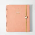 Elegant 2023 A4 PU leather weekly and monthly planner agenda book in salmon pink color - Salmon Pink