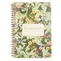 Vintage floral A5 diabetes log book and meal planner with blood sugar tracker journal - A5 / Green Floral