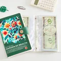 Vintage green floral money-saving binder with large capacity currency sleeves - 120 Pockets / Green