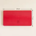 Sobre de cuero PU texturizado rojo de 20x11cm para sobres rojos de Año Nuevo Chino - Estilo de Bolsillos Izquierdo y Derecho