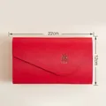 Elegante bolsa de regalo de cuero PU rojo para Año Nuevo, con medidas de 22x12cm - 22cm x 12cm / Estilo de Bolsa 3D