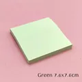 Detail view of light green square sticky notes 7.6x7.6cm on a pink surface background - 7.6x7.6cm / Green