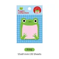 Cute green frog cartoon animal shaped sticky notes portable memo pad 20 sheets 55x81mm - Frog