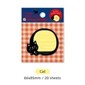 Cute cartoon black cat shaped sticky notes memo pad, 20 sheets per pack, 66x85mm size - Cat