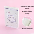 Cute cartoon white bear mini journal notebook with 66 sheets for daily planning - Moon White Bear / 16x9cm (66 Sheets)