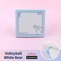 Bloc-notes ours polaire volleyball, 50 feuilles papier quadrillé non adhésif, 8x8cm - Ours Polaire Volleyball (YH-Energetic White Bear Memo Pad) / 50 Pièces/Paquet