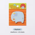 Cute light blue elephant shaped cartoon sticky notes 20 sheets - Elephant
