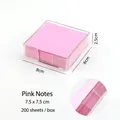 Foglietti adesivi rosa in scatola di acrilico trasparente, 200 fogli, 7,5x7,5 cm - 7.5x7.5cm / Rosa / 200 Fogli/Scatola Trasparente