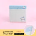 Bloc-notes kawaii ours blanc avec illustration saut à la corde taille 8x8cm 50 feuilles - Ours Blanc Saut à la Corde / 50 Pièces/Paquet (8x8cm)