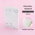 Cute white bear cartoon notepad planner with 66 sheets for daily journaling - Phone Bear Style / 16x9cm (66 Sheets)