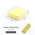 Porta post-it in acrilico trasparente con 200 fogli di carta gialla 7,5x7,5cm - 7.5x7.5cm / Giallo / 200 Fogli/Scatola Trasparente