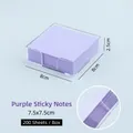 Set di foglietti adesivi viola con scatola in acrilico trasparente 200 fogli 7,5x7,5cm - 7.5x7.5cm / Viola / 200 Fogli/Scatola Trasparente