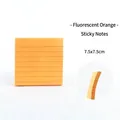 Fluorescent orange lined sticky notes 7.5x7.5cm with 50 sheets for office school use - 50 Sheets Lined / Neon Orange