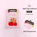 Pink A5 acrylic clipboard with cute cartoon tiger and apple design, metal clip holder - A5 Apple Tiger Style / A5 (22.5x15.5cm)
