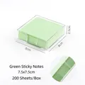 Organizer da scrivania in acrilico trasparente con 200 foglietti adesivi quadrati verdi - 7.5x7.5cm / Verde / 200 Fogli/Scatola Trasparente