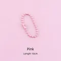 10cm candy pink lacquered metal ball chain with connector for DIY keychain making - 10cm / Pink