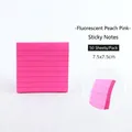 Peach red lined sticky notes pad, 7.5x7.5cm square fluorescent paper, 50 sheets. - 50 Sheets Lined / Fluorescent Peach Pink