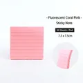 Fluorescent coral pink lined sticky notes 7.5x7.5cm square memo pads 50 sheets for office - 50 Sheets Lined / Fluorescent Coral Pink