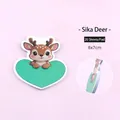 Cute heart-shaped sticky notes with a cartoon sika deer illustration, 20 sheets per pad. - Pack of 20 / Deer