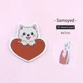 Cute Samoyed cartoon heart-shaped sticky note pad with 20 sheets for student notes - Pack of 20 / Samoyed