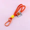 Orange braided nylon keychain lanyard with a durable orange carabiner clip - Orange and Yellow