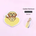 Cute Golden Retriever cartoon heart-shaped sticky note pad for school, 20 sheets - Pack of 20 / Golden Retriever