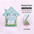 Schattig huisvormig memoblokje met dierenillustraties, 20 velletjes per blokje - Bos Huis (YH-Plaknotities) / 20 Stuks/Verpakking
