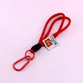 Durable red nylon braided lanyard keychain featuring a robust metal carabiner clip. - Red and Black